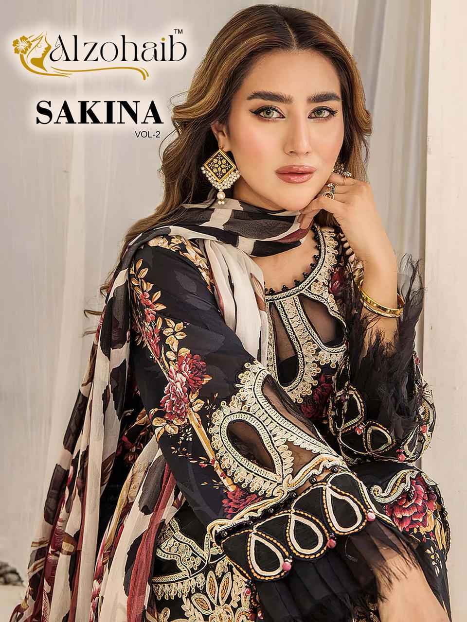 Al zohaib Sakina Coton Dress Material Wholesale Pakistani Suits ( 5 pcs Catalogue )