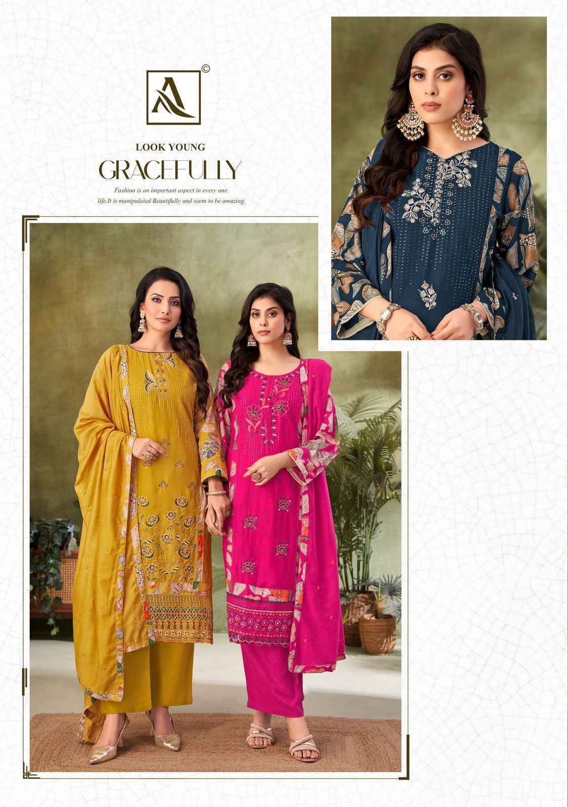 Alok Sanika Vol 4 Viscouse Reyon Salwar Kameez Wholesale Price ( 4 Pcs Catalog )