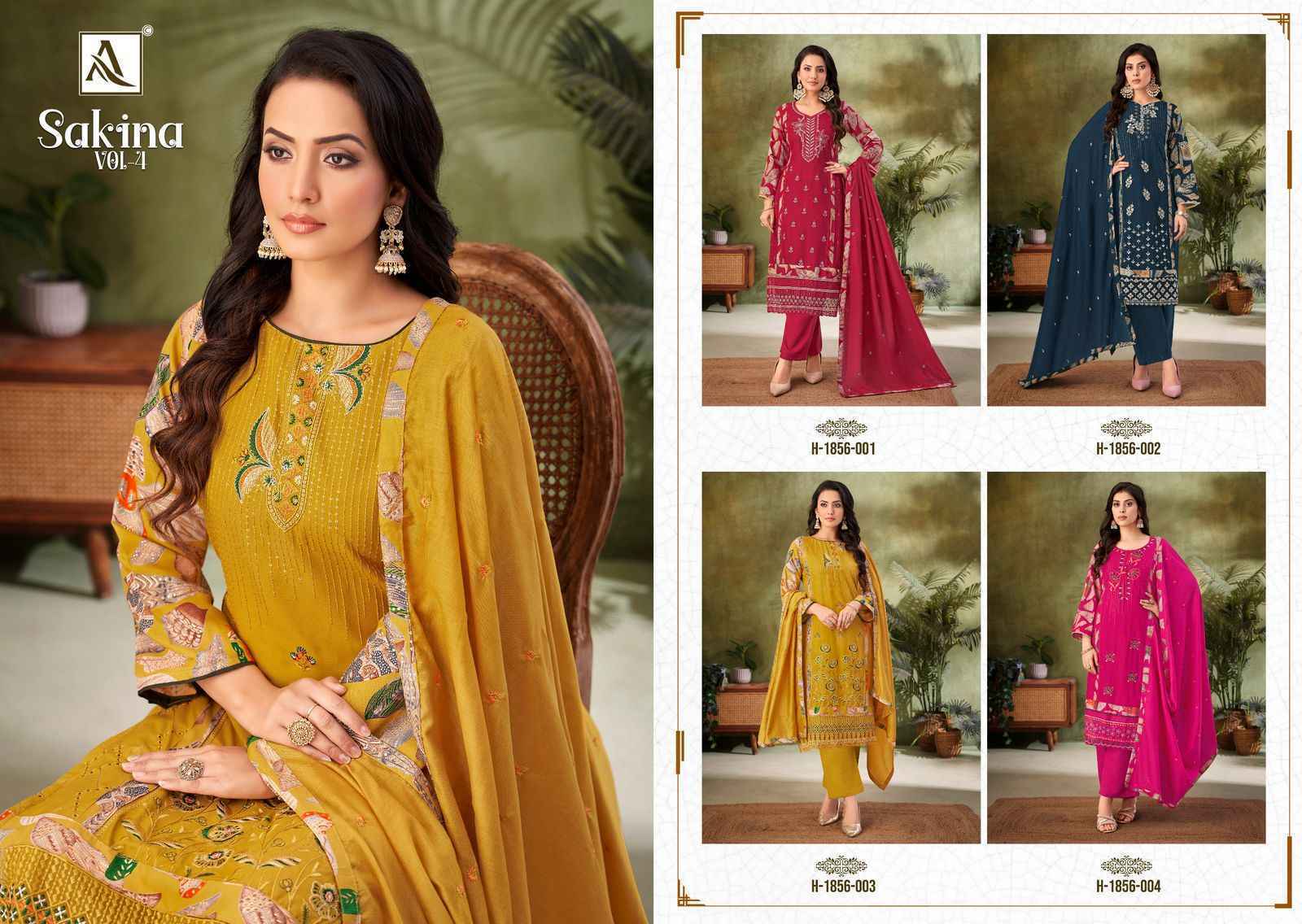 Alok Sanika Vol 4 Viscouse Reyon Salwar Kameez Wholesale Price ( 4 Pcs Catalog )