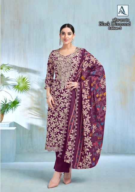 Alok Suits Black Diamond Edition-5 Rayon Dress Material - Wholesale Surat Market (6 pcs Catalogue)