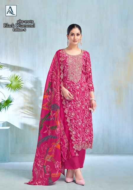 Alok Suits Black Diamond Edition-5 Rayon Dress Material - Wholesale Surat Market (6 pcs Catalogue)