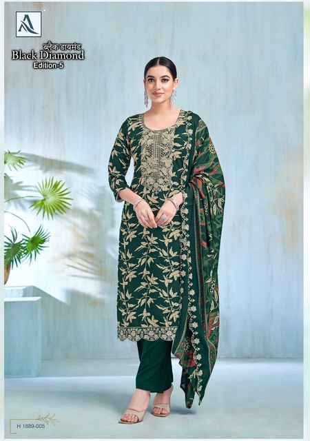 Alok Suits Black Diamond Edition-5 Rayon Dress Material - Wholesale Surat Market (6 pcs Catalogue)
