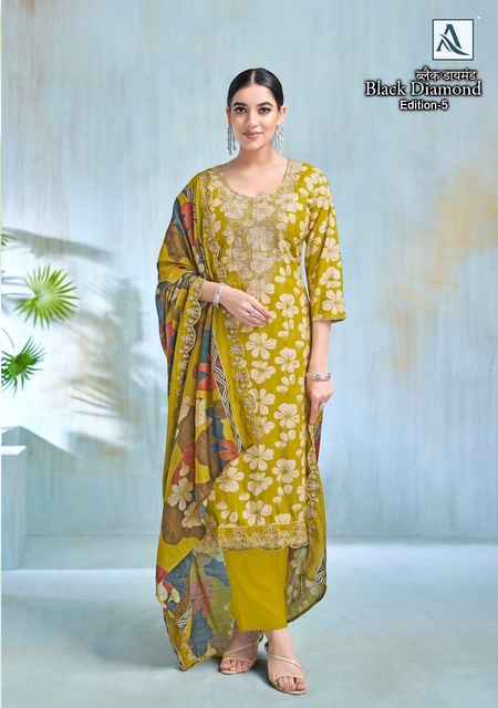 Alok Suits Black Diamond Edition-5 Rayon Dress Material - Wholesale Surat Market (6 pcs Catalogue)