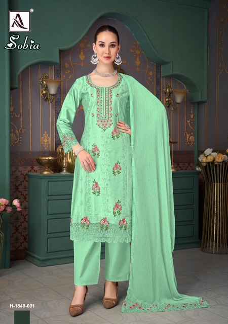 Alok Suits Sobia Viscouse Rayon Dress Material - Surat Wholesale Bazaar ( 4 pcs Catalogue )