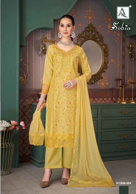Alok Suits Sobia Viscouse Rayon Dress Material - Surat Wholesale Bazaar ( 4 pcs Catalogue )