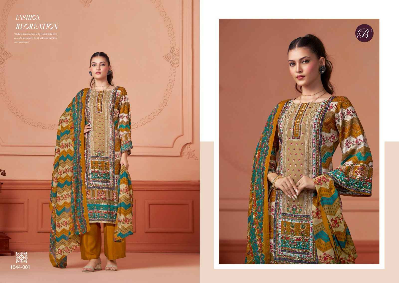 Belliza Designer Afreen Wholesale Viscouse Reyon Dress Material ( 6 pcs Catalogue )