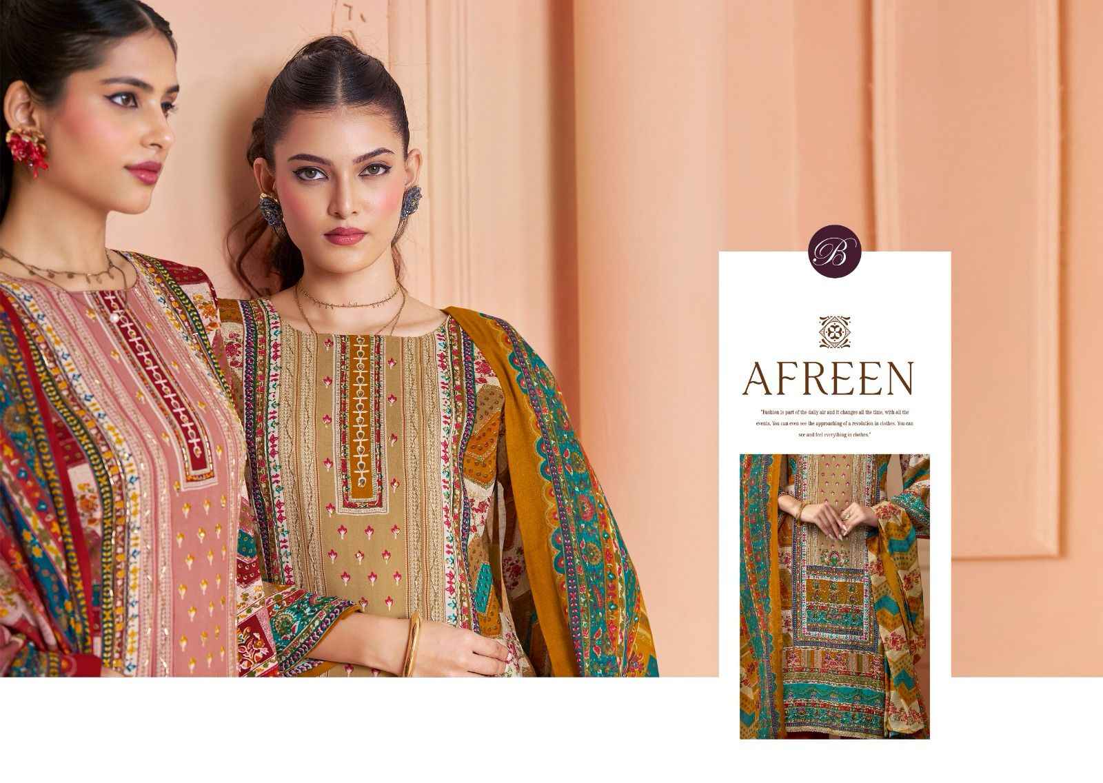 Belliza Designer Afreen Wholesale Viscouse Reyon Dress Material ( 6 pcs Catalogue )