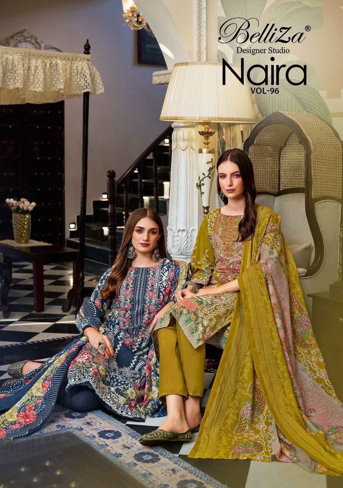 Belliza Designer Naira Vol 96 Wholesale Cotton Dress Material (8 pcs Cataloge )