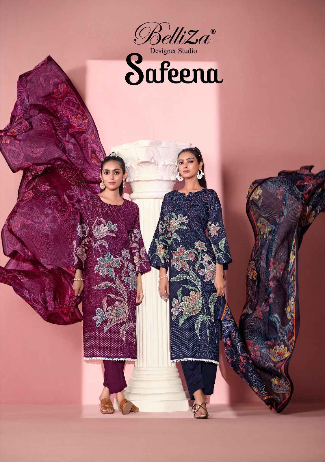 Belliza Designer Safeena Cotton Dress Material - Surat Wholesale Market ( 6 pcs Catalogue )