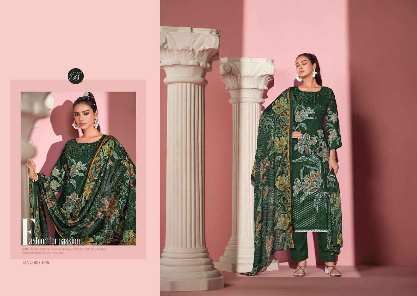 Belliza Designer Safeena Cotton Dress Material - Surat Wholesale Market ( 6 pcs Catalogue )