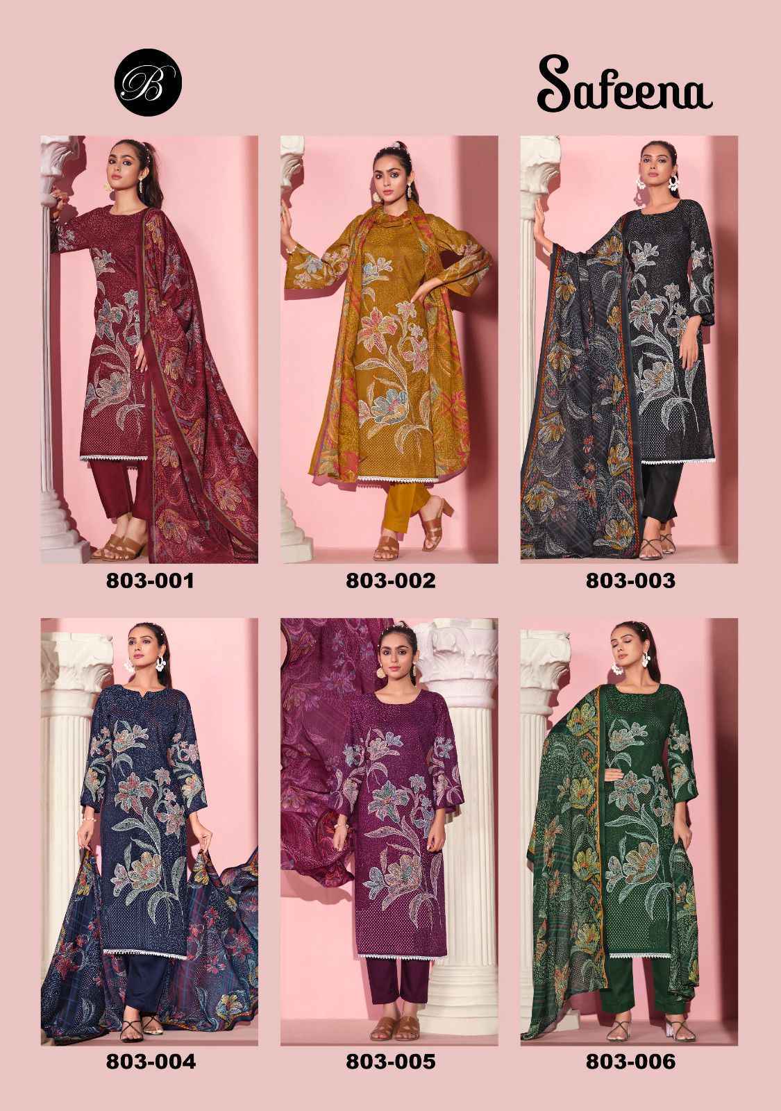 Belliza Designer Safeena Cotton Dress Material - Surat Wholesale Market ( 6 pcs Catalogue )