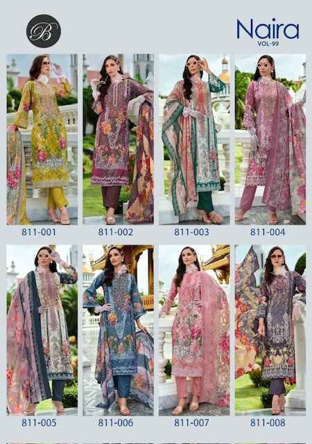 Belliza Naira Vol-99 Cotton Pakistani Suits Online Shopping (8 pcs Cataloge)