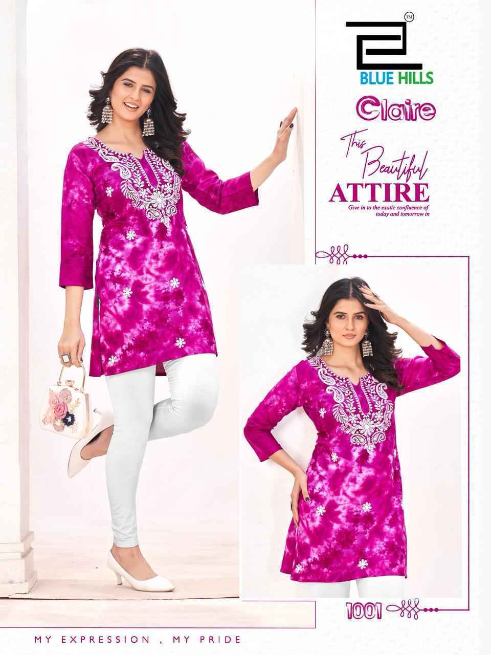 Blue Hills Claire Heavy Rayon Short Kurti ( 6 pcs Catalogue )
