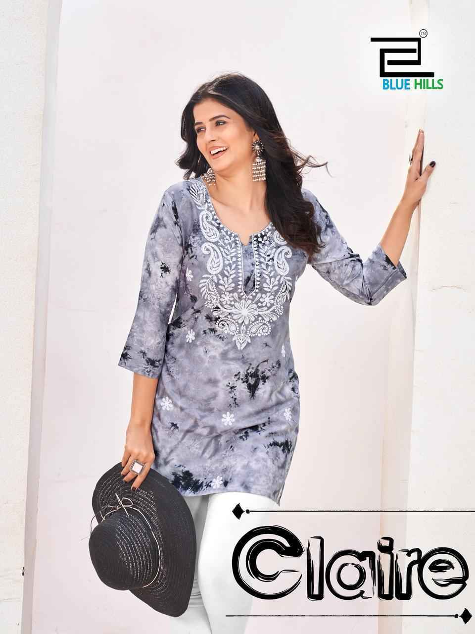 Blue Hills Claire Heavy Rayon Short Kurti ( 6 pcs Catalogue )