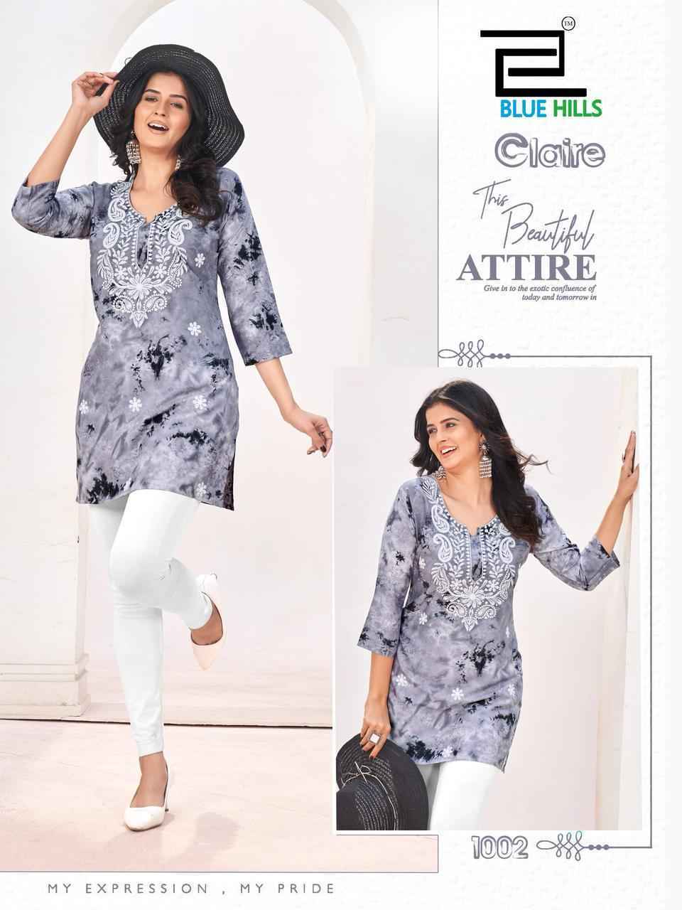 Blue Hills Claire Heavy Rayon Short Kurti ( 6 pcs Catalogue )