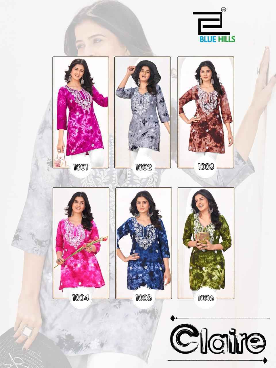 Blue Hills Claire Heavy Rayon Short Kurti ( 6 pcs Catalogue )