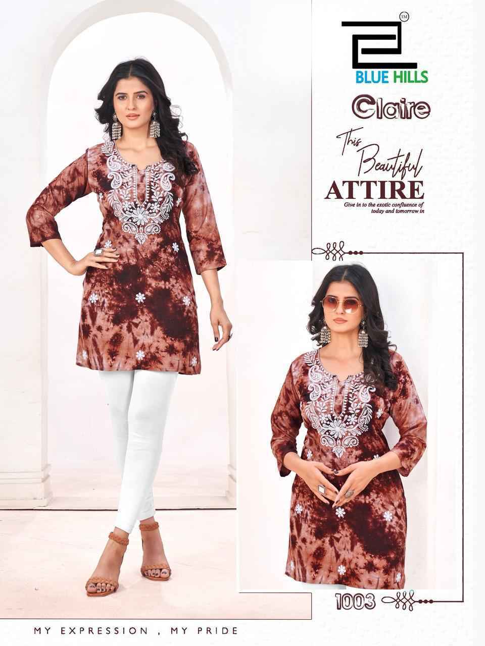 Blue Hills Claire Heavy Rayon Short Kurti ( 6 pcs Catalogue )