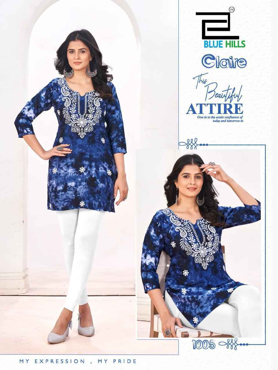 Blue Hills Claire Heavy Rayon Short Kurti ( 6 pcs Catalogue )