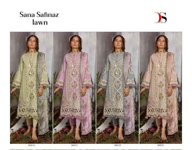 Deepsy Suits Sana Safinaz Lawn Cotton Dress Material Wholesale Price ( 4 pcs Catalogue )