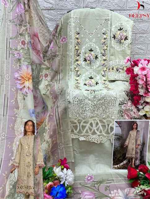 Deepsy Suits Sana Safinaz Lawn Cotton Dress Material Wholesale Price ( 4 pcs Catalogue )
