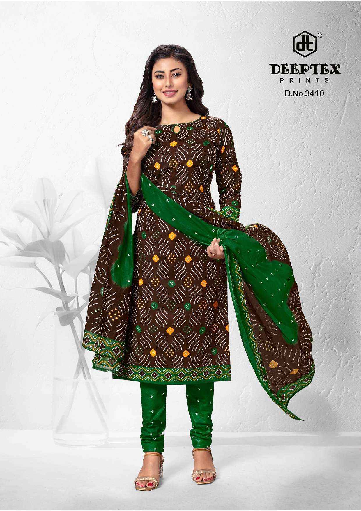 Deeptex Prints Classic Chunaris Vol 34 Bandhni Cotton Suits Wholesale ( 10 pcs Catalogue )