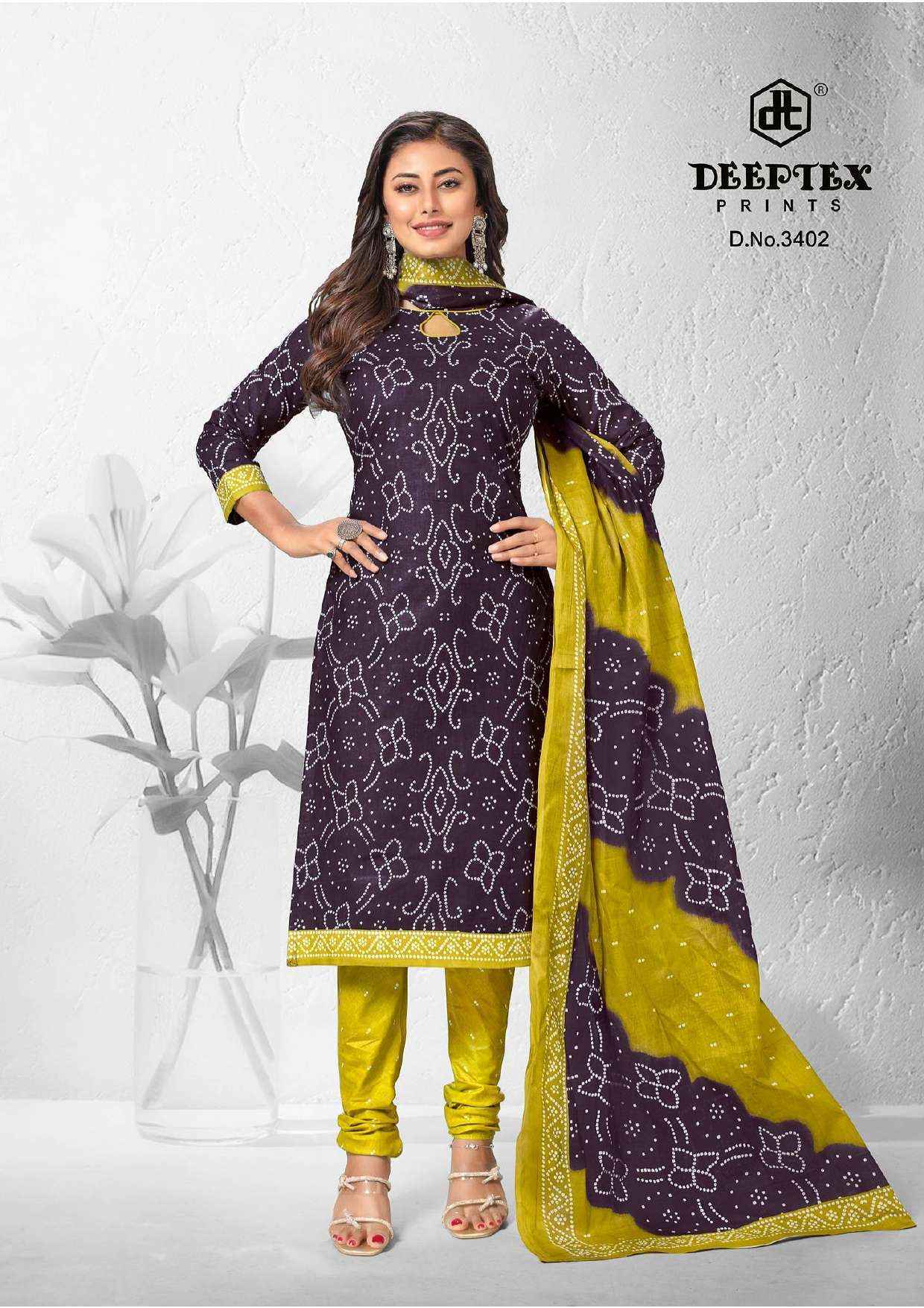 Deeptex Prints Classic Chunaris Vol 34 Bandhni Cotton Suits Wholesale ( 10 pcs Catalogue )