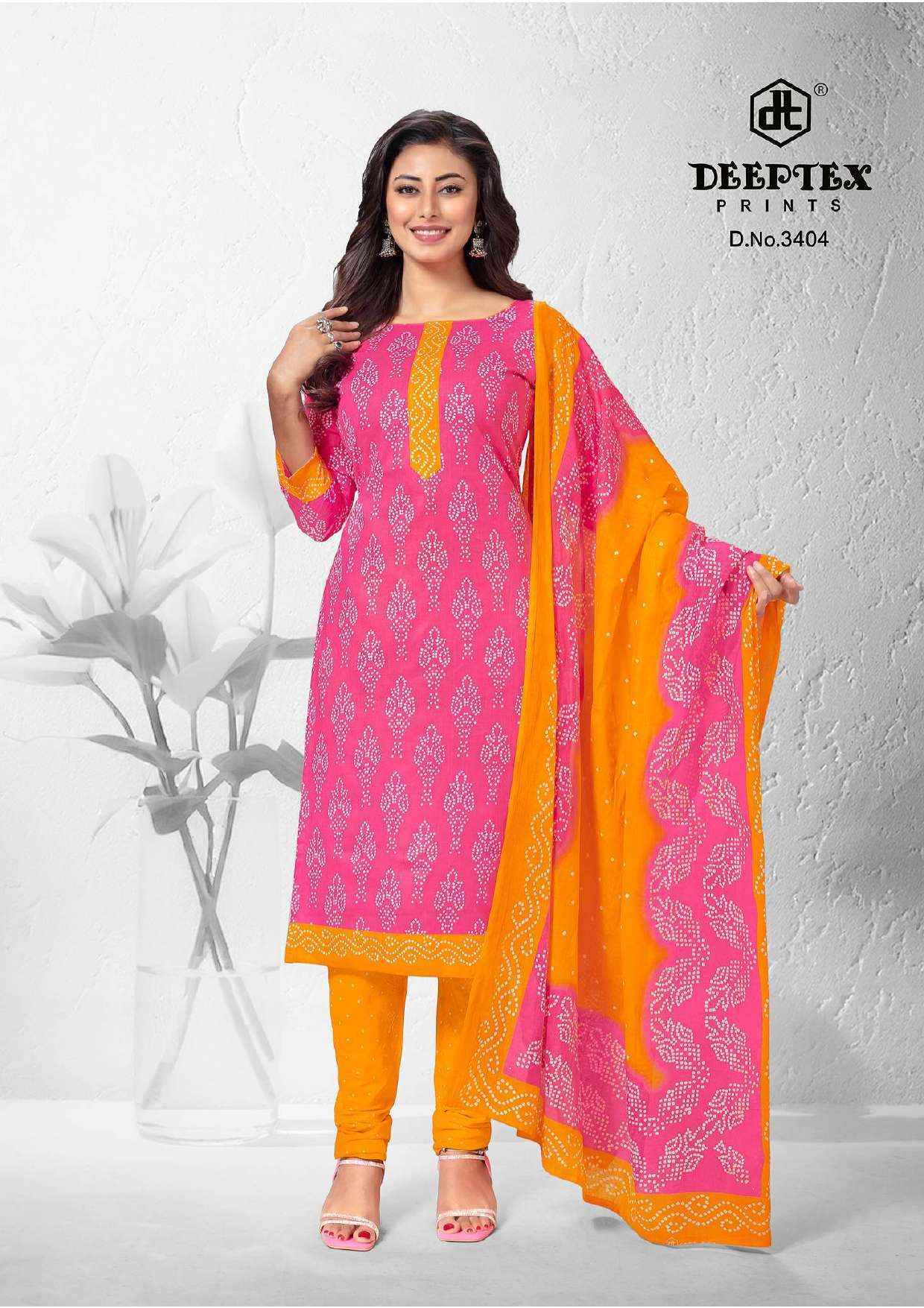 Deeptex Prints Classic Chunaris Vol 34 Bandhni Cotton Suits Wholesale ( 10 pcs Catalogue )
