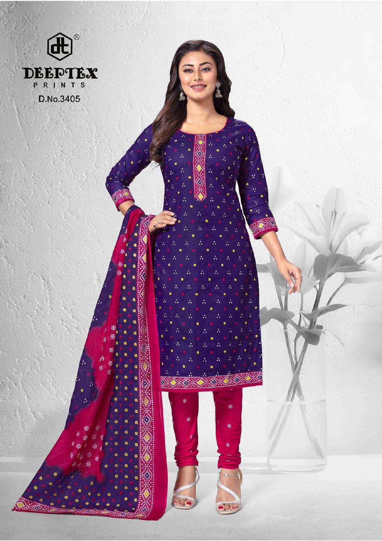 Deeptex Prints Classic Chunaris Vol 34 Bandhni Cotton Suits Wholesale ( 10 pcs Catalogue )