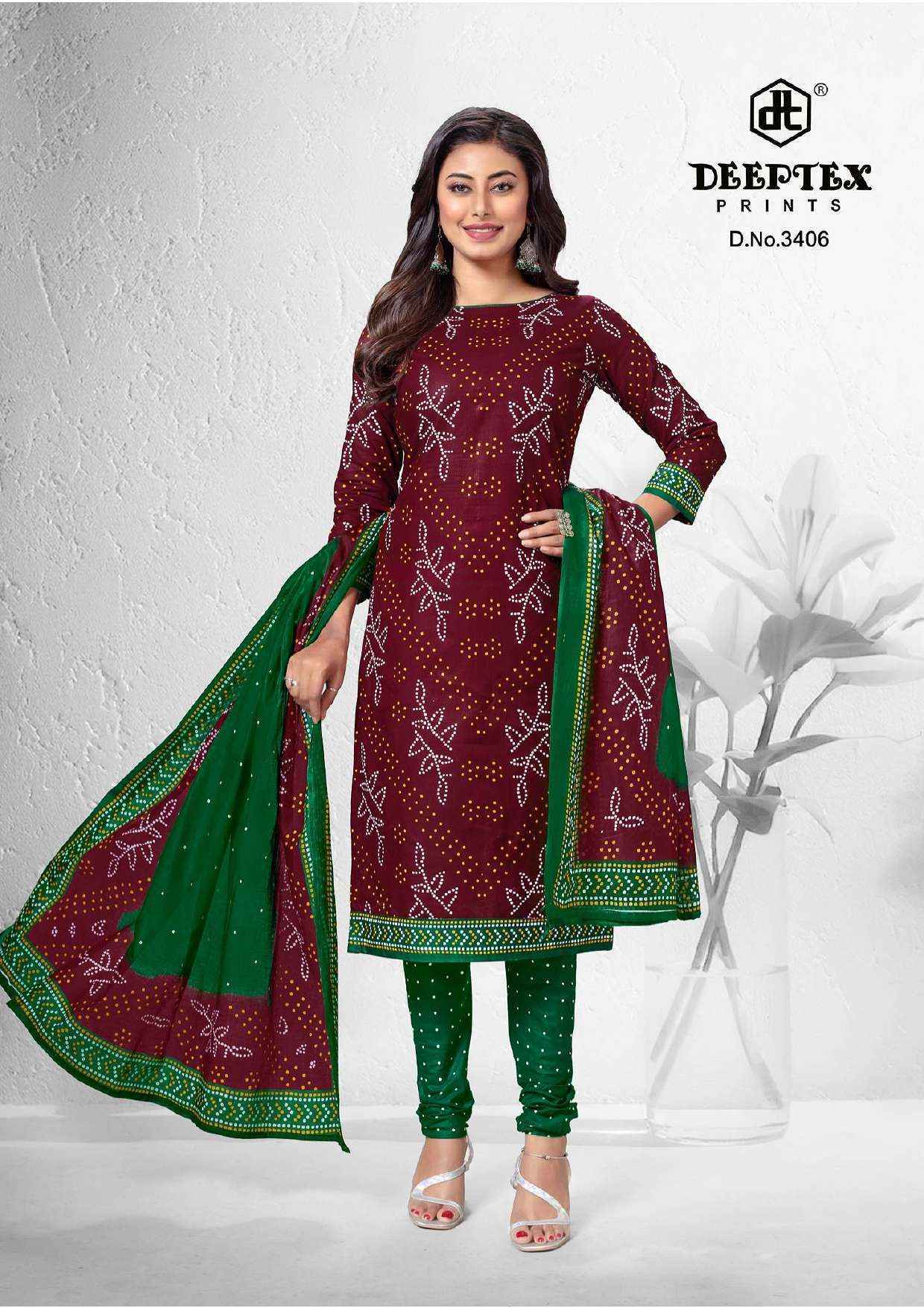 Deeptex Prints Classic Chunaris Vol 34 Bandhni Cotton Suits Wholesale ( 10 pcs Catalogue )