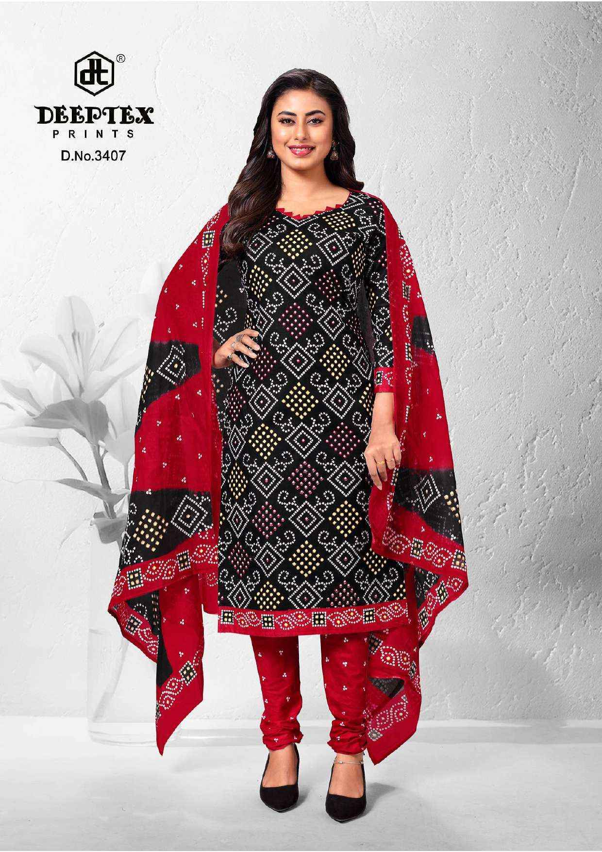 Deeptex Prints Classic Chunaris Vol 34 Bandhni Cotton Suits Wholesale ( 10 pcs Catalogue )