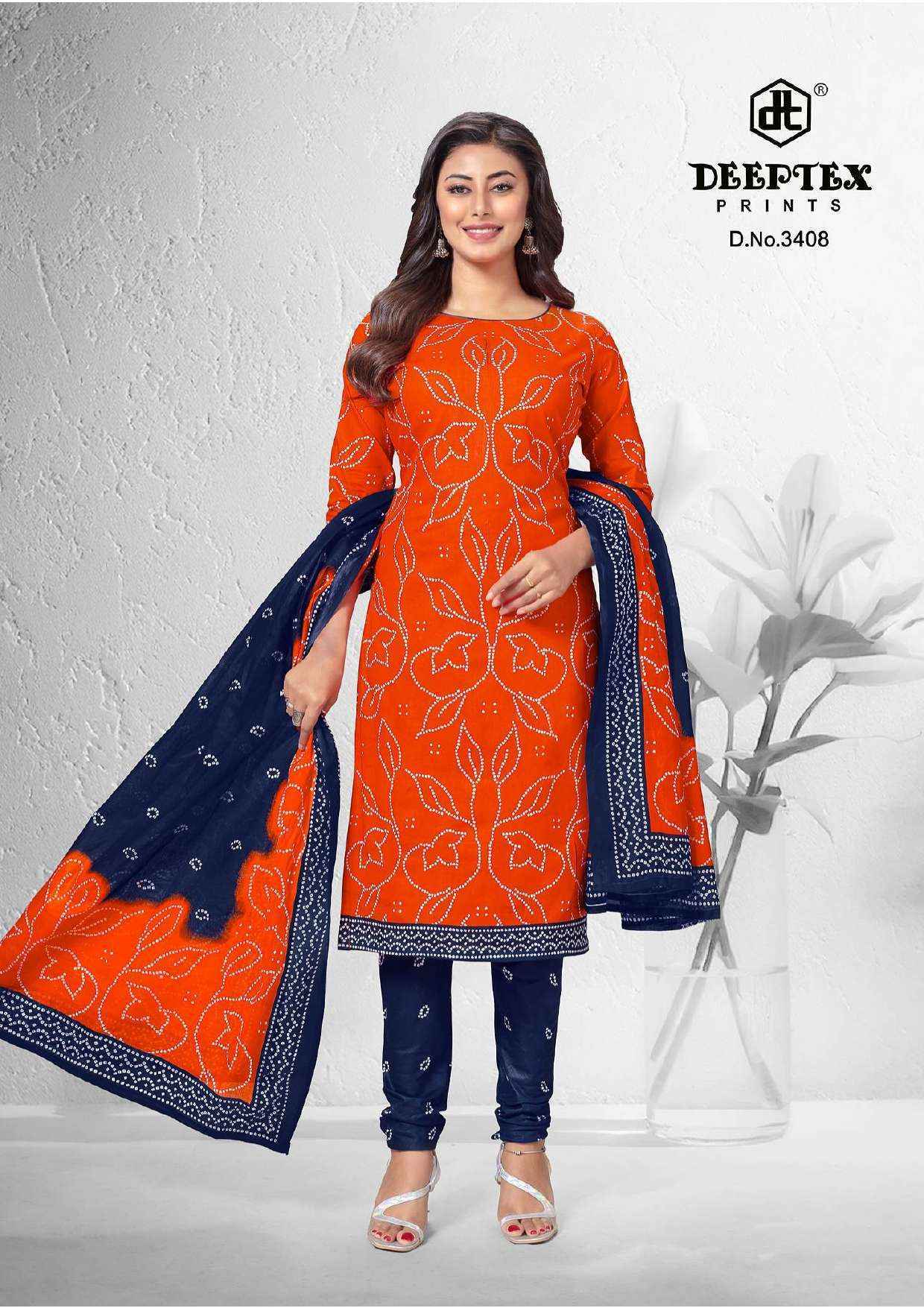 Deeptex Prints Classic Chunaris Vol 34 Bandhni Cotton Suits Wholesale ( 10 pcs Catalogue )