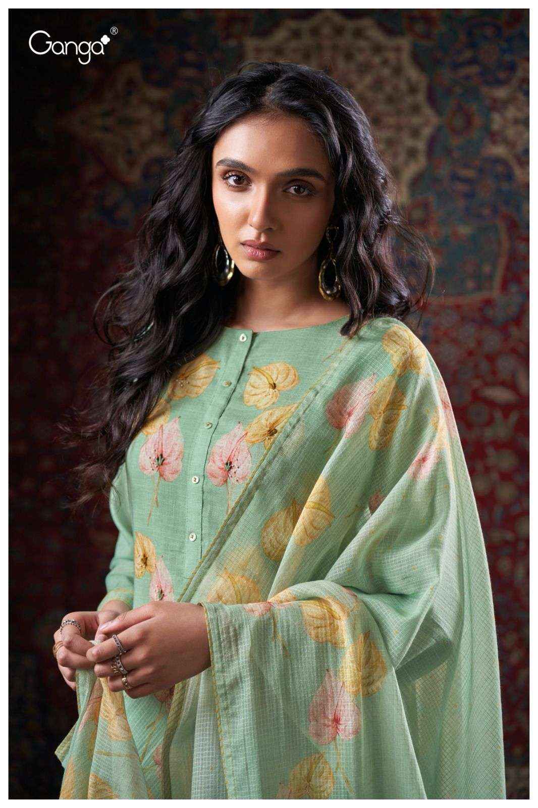 Ganga Fashion Cora 3405 Fancy Work Cotton Salwar Kameez Wholesale Price ( 4 Pcs Catalog )