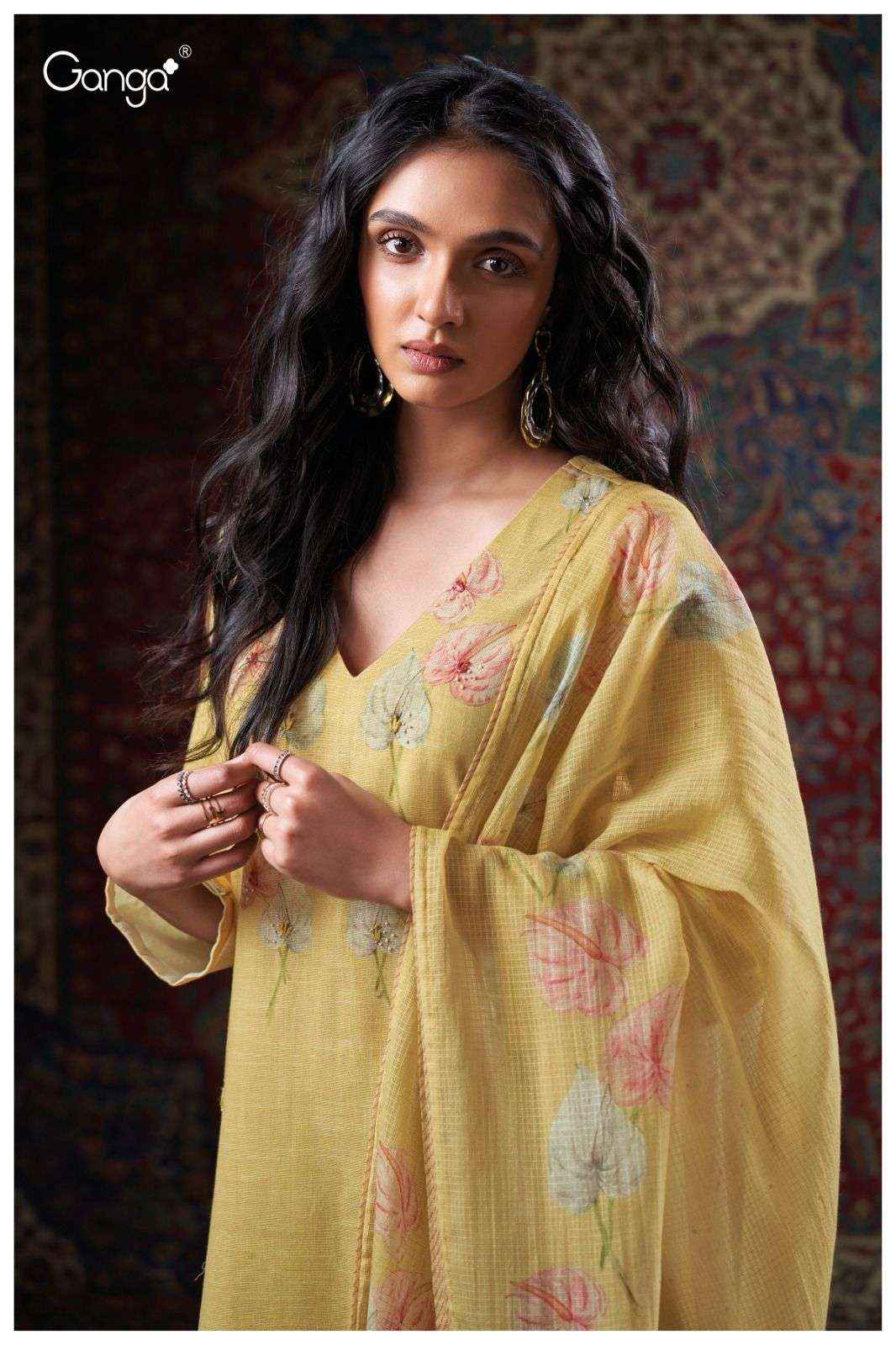 Ganga Fashion Cora 3405 Fancy Work Cotton Salwar Kameez Wholesale Price ( 4 Pcs Catalog )