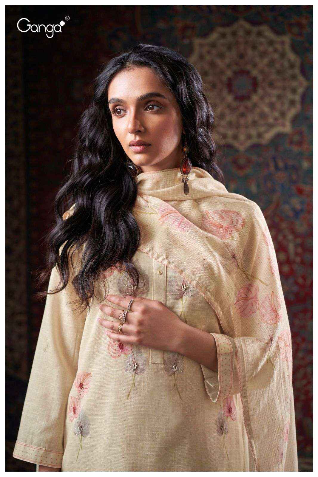 Ganga Fashion Cora 3405 Fancy Work Cotton Salwar Kameez Wholesale Price ( 4 Pcs Catalog )