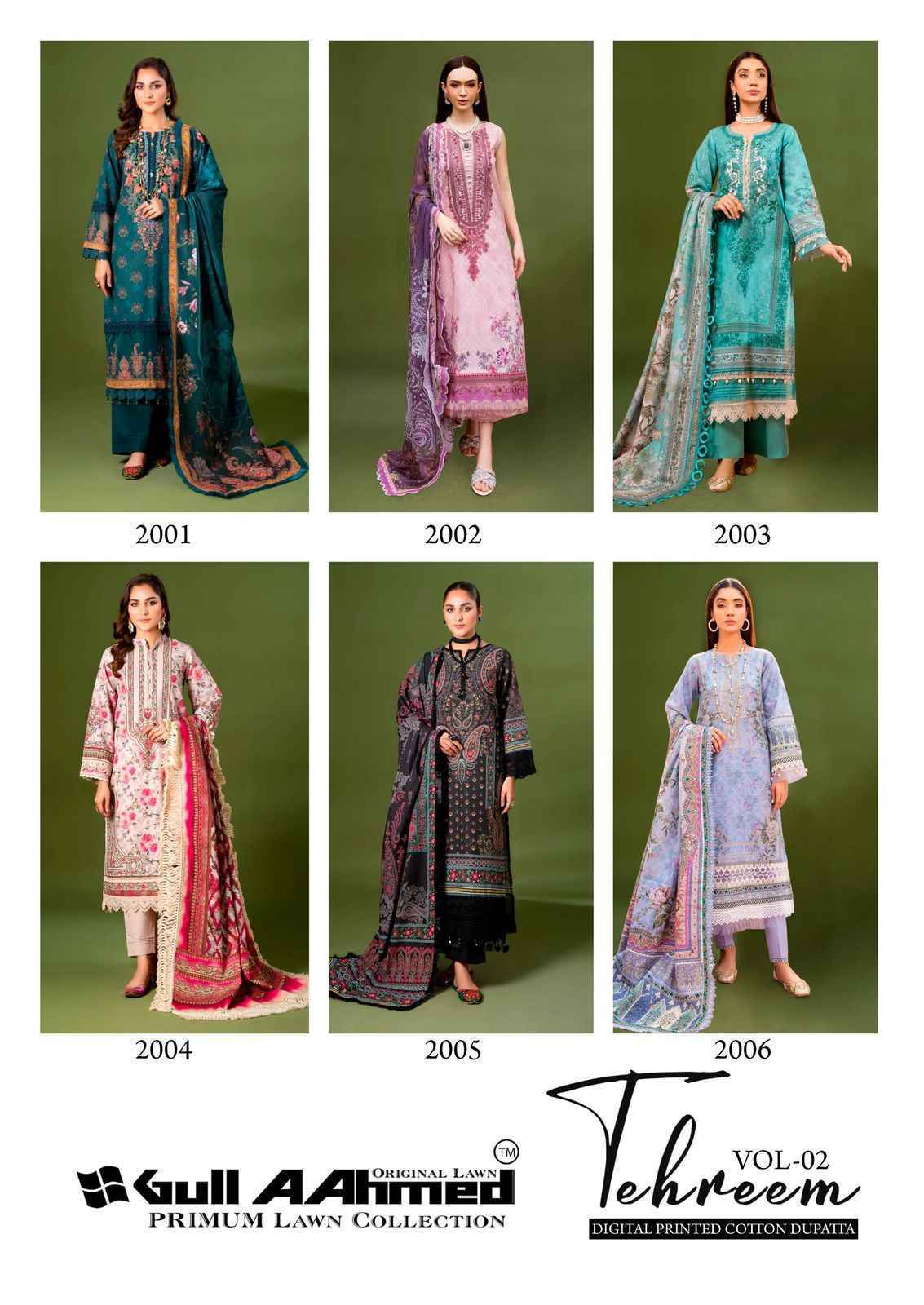 Gull Aahmed Tehreem Vol 2 Lawn Cotton Dress Material ( 6 pcs Catalogue )