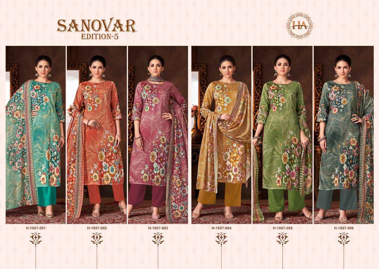 Harshit Fashion Sanovar Edition 5 Zam Cotton Suits - Surat Wholesale Market ( 6 pcs Catalogue )