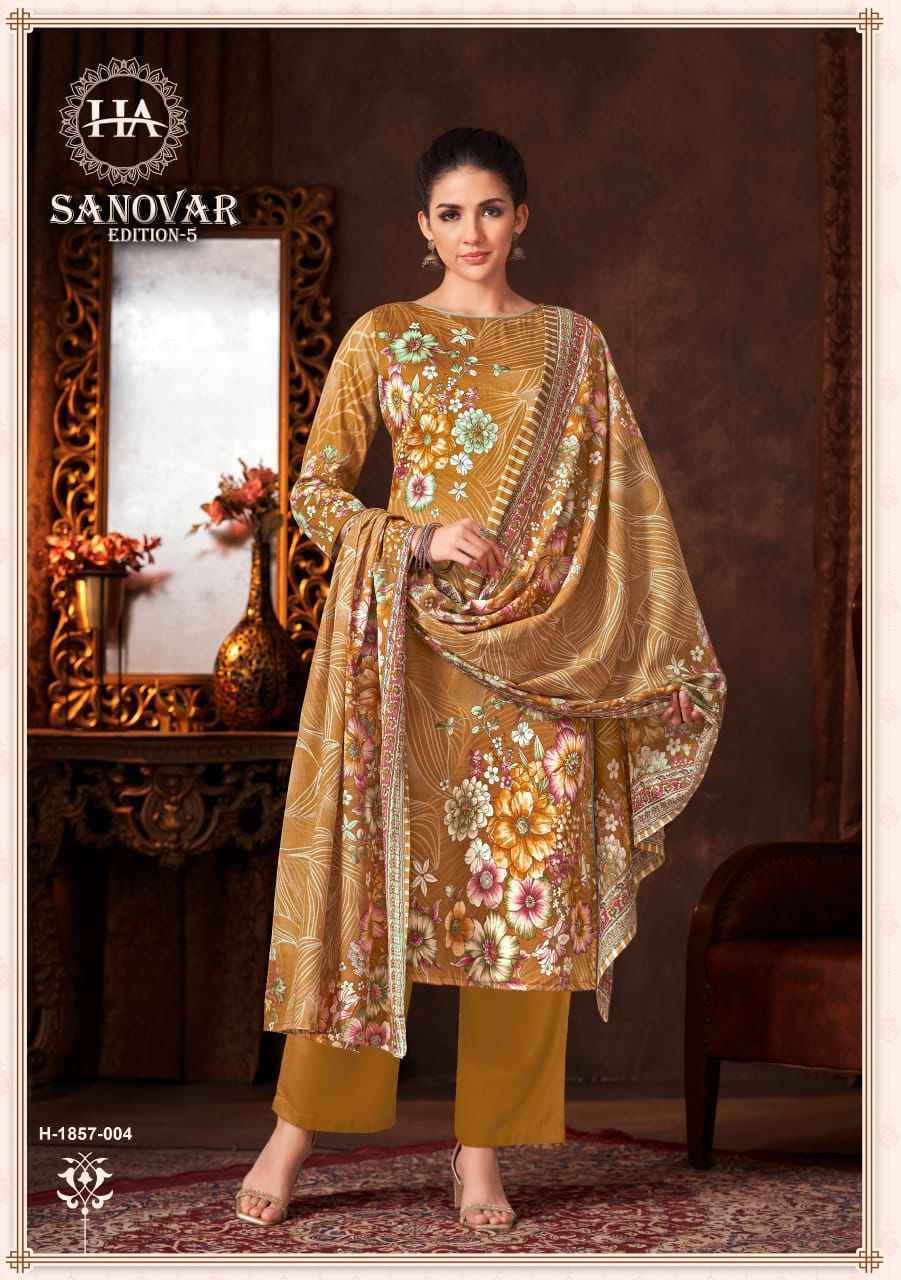 Harshit Fashion Sanovar Edition 5 Zam Cotton Suits - Surat Wholesale Market ( 6 pcs Catalogue )