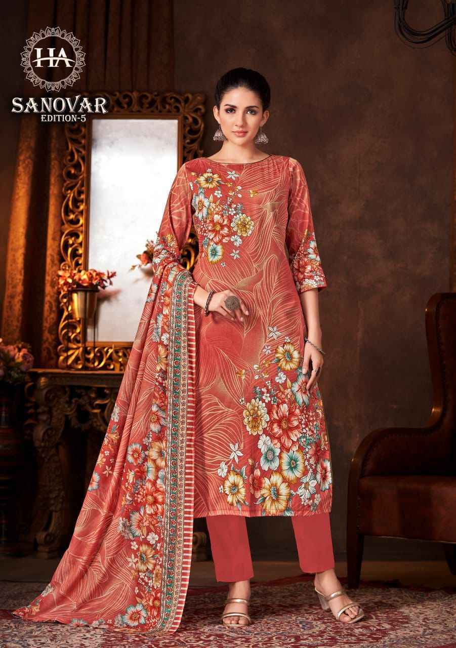 Harshit Fashion Sanovar Edition 5 Zam Cotton Suits - Surat Wholesale Market ( 6 pcs Catalogue )