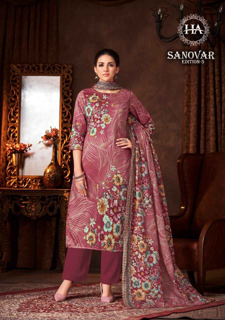 Harshit Fashion Sanovar Edition 5 Zam Cotton Suits - Surat Wholesale Market ( 6 pcs Catalogue )