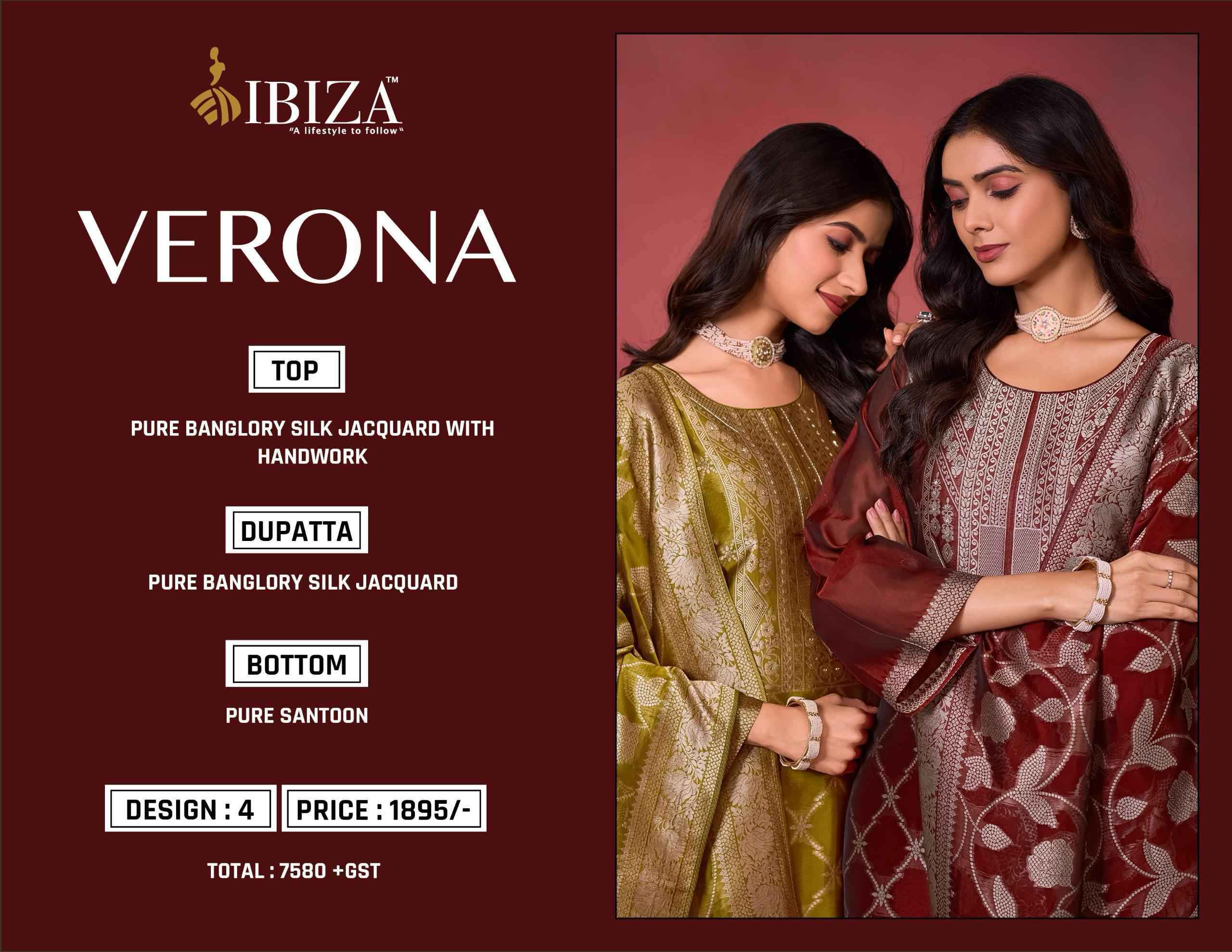 Ibiza Verona Pure Banglory Silk Occasion Wear Suit Wholesale Price ( 4 Pcs Catalog )