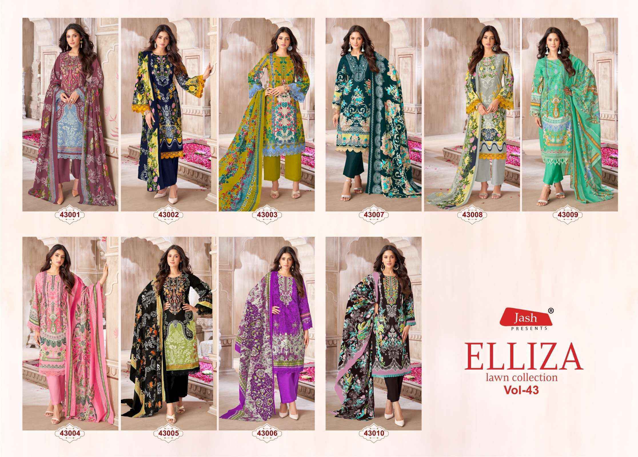 Jash Elliza Vol 43 Wholesale Cotton Dress Material - Wholesale Factory ( 10 pcs Catalogue )