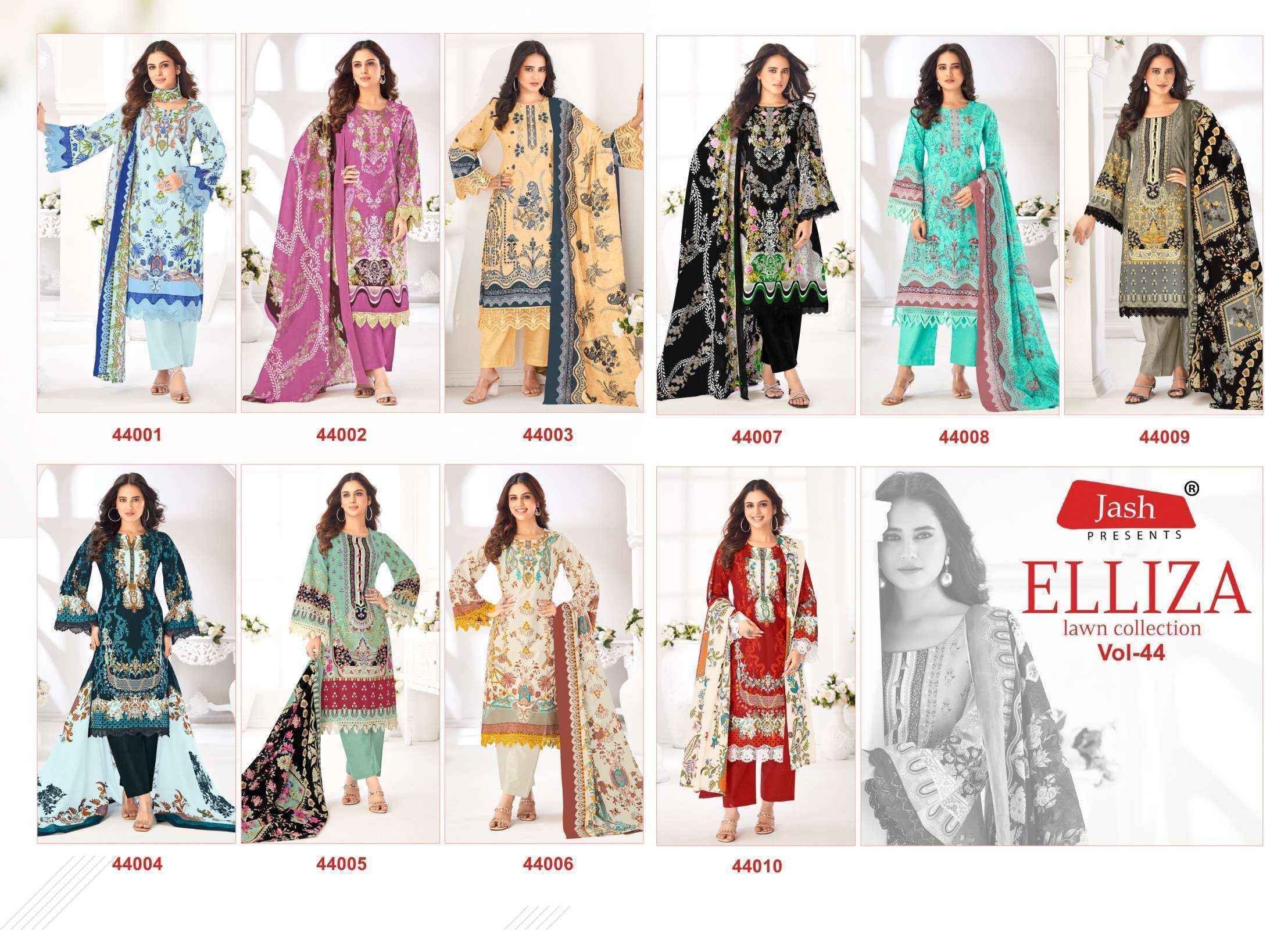 Jash Elliza Vol-44 Cotton Dress Material - surat Wholesale Market (10 pcs Catalogue)