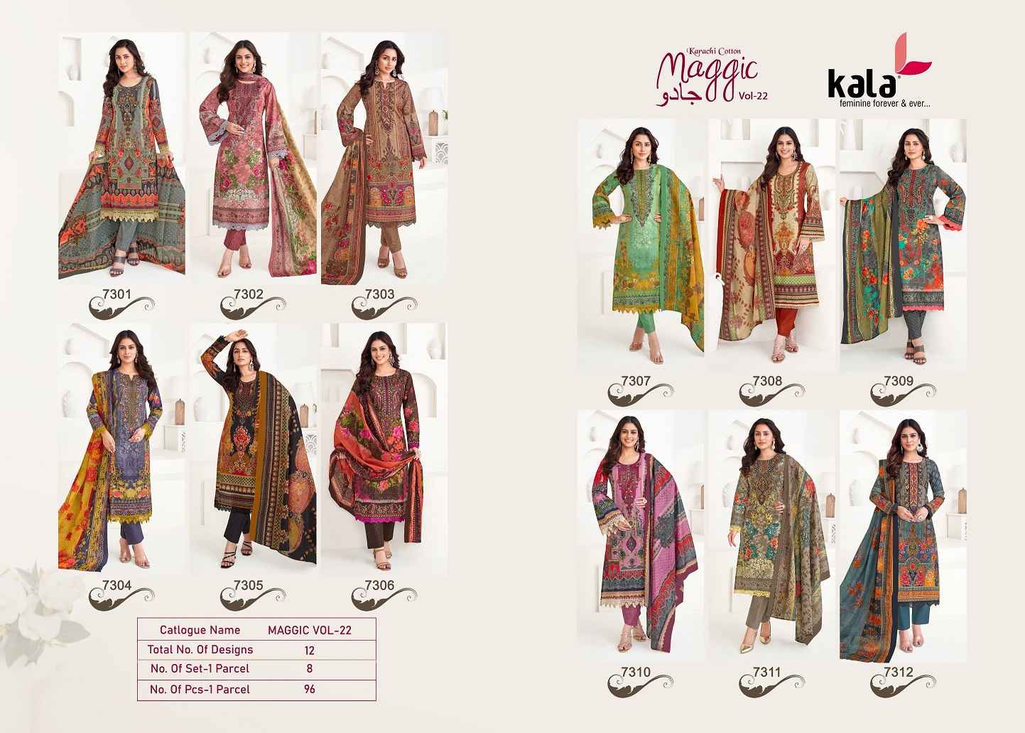 Kala Maggic Vol 22 Suits Wholesale - Cotton Dress Material ( 12 pcs Catalogue )