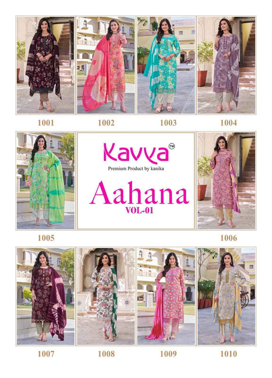 Kavya Aahana Vol-1 Capsule Readymade Suit Wholesale Price (10 pcs Catalogue)