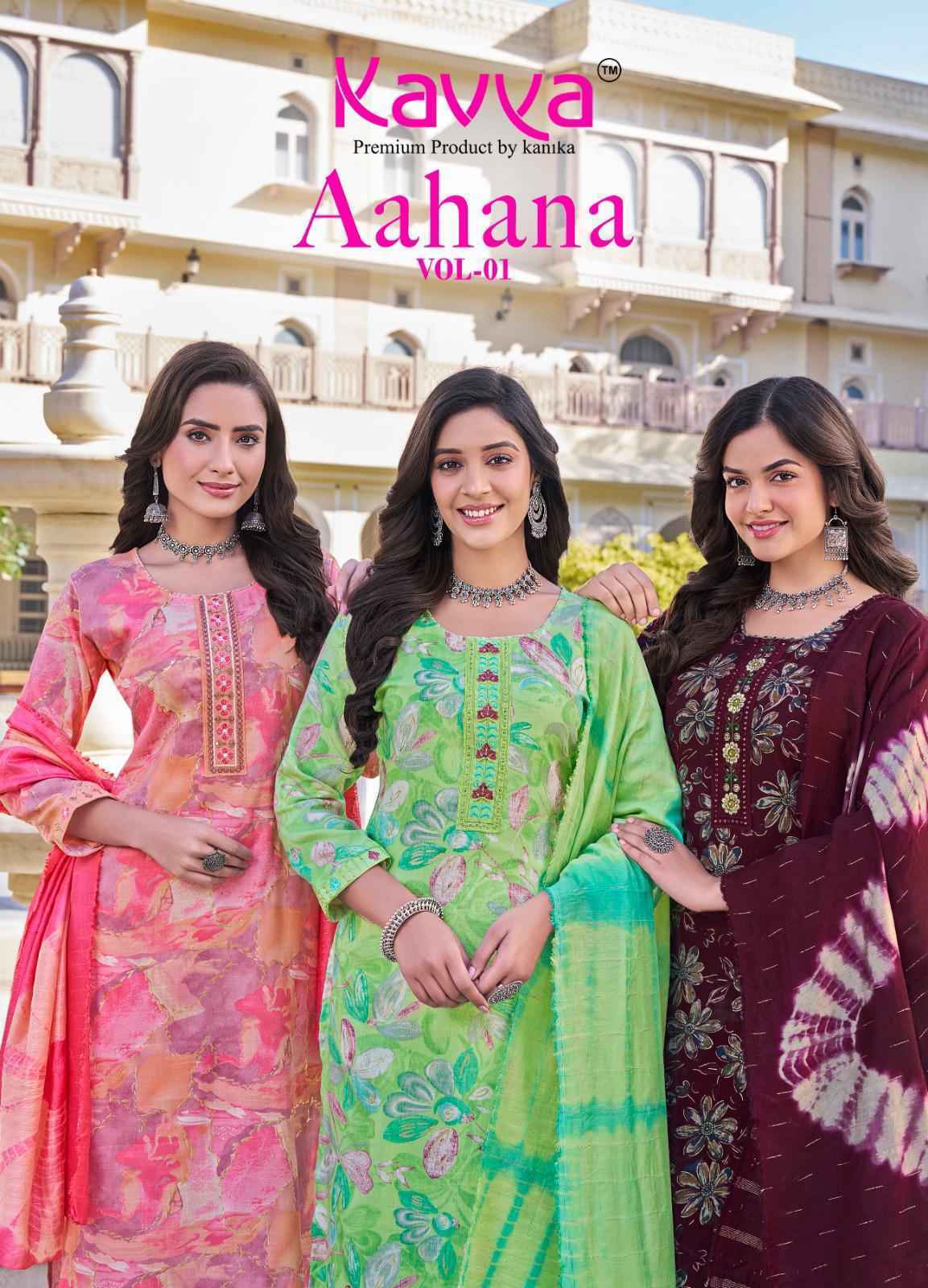 Kavya Aahana Vol-1 Capsule Readymade Suit Wholesale Price (10 pcs Catalogue)