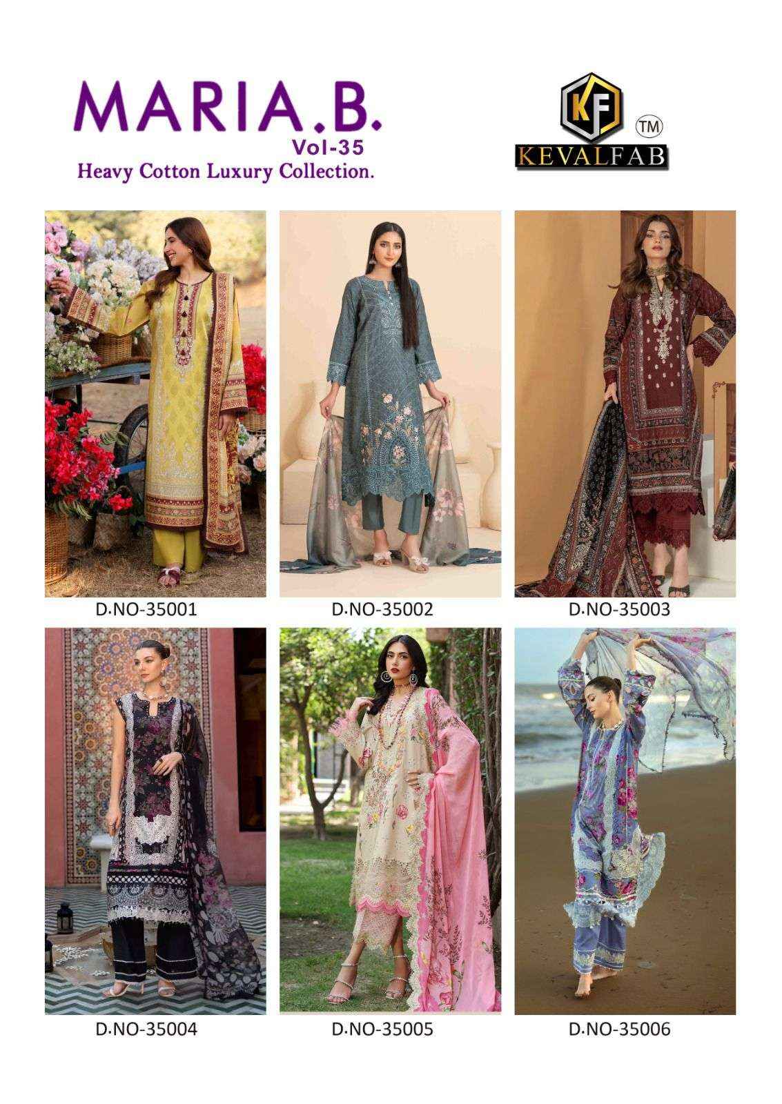 Keval Fab Maria B Vol 35 Pure Cotton Pakistani Suits ( 6 Pcs Catalogue )