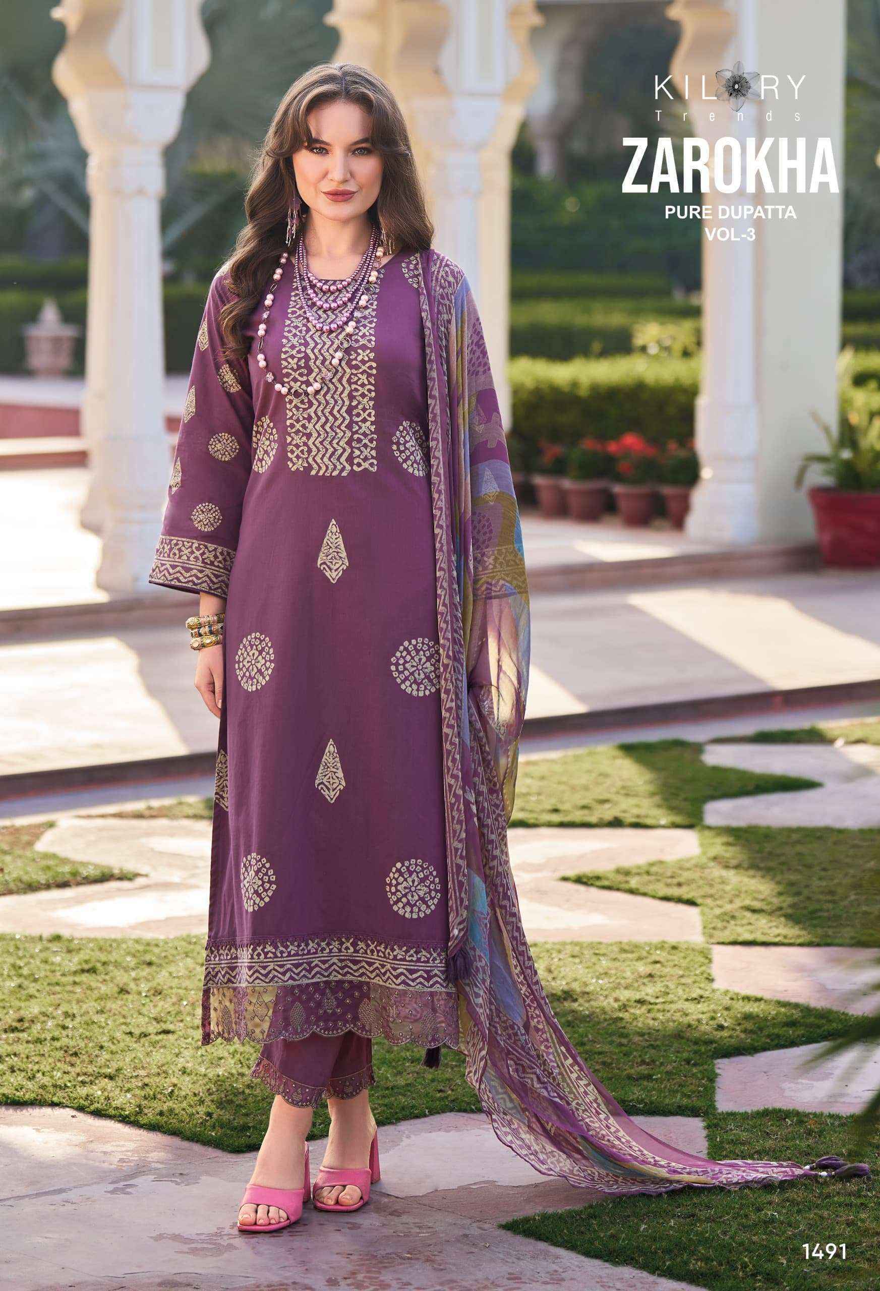Kilory Trends Zarokha Vol-3 Lawn Cotton Dress Material ( 8 pcs Catalogue)