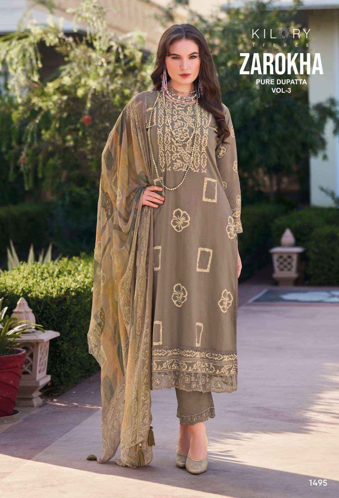 Kilory Trends Zarokha Vol-3 Lawn Cotton Dress Material ( 8 pcs Catalogue)