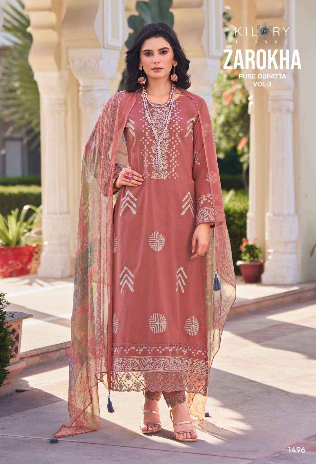 Kilory Trends Zarokha Vol-3 Lawn Cotton Dress Material ( 8 pcs Catalogue)