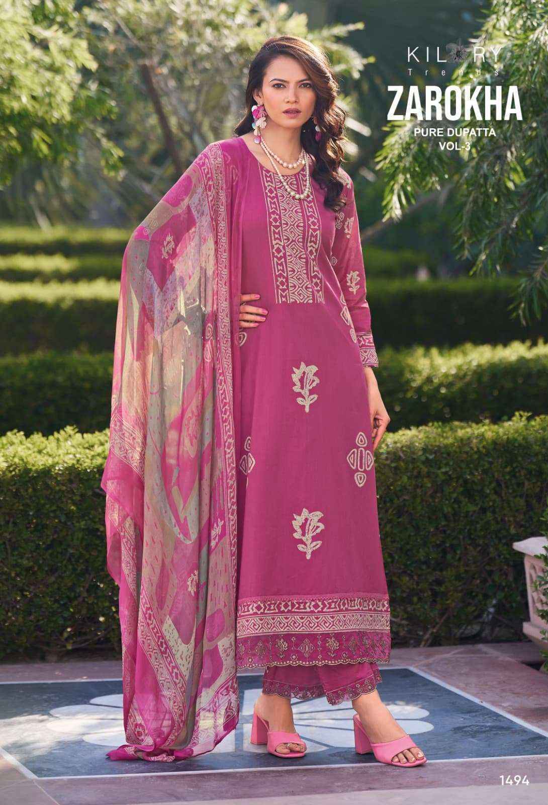 Kilory Trends Zarokha Vol-3 Lawn Cotton Dress Material ( 8 pcs Catalogue)